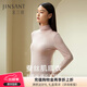 金三塔真絲打底衣100%桑蠶絲高領(lǐng)半高領(lǐng)冬保暖打底衫 高領(lǐng)奶芙粉 M