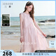 三彩【醋酸】2026春季新款法式A字娃娃裙連衣裙寬松中長(cháng)裙無(wú)袖M 櫻花粉 M 160/84A