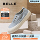 百麗（Belle）便捷免系帶帆布鞋女舒適百搭休閑板鞋B2747CM5 藍色 36 (230mm)