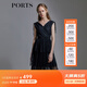 PORTS寶姿春夏新品女裝V-領(lǐng)無(wú)袖中長(cháng)連衣裙SM8D059MLN001 黑色 M (6)