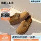 百麗（Belle）堅果拿鐵勃肯鞋女26春季新款商場(chǎng)厚底增高舒適復古休閑鞋F3V1DAA6 棕色 38