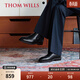THOM WILLS切爾西男靴煙筒靴厚底真皮英倫中幫皮鞋復古短靴冬季 黑色小牛皮E971-1 43 /8.5碼