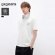 gxgjeans男裝立體繡花通勤簡約圓領(lǐng)短袖T恤男26夏新品 白色 L (175)