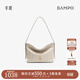 半坡飾族（bampo）新款包包小綿綿頭層牛皮手抓紋小包時(shí)尚高級感女包單肩斜挎包 茯苓白（升級拉鏈款）