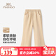 英氏（YEEHOO）女童褲子兒童七分褲夏季時(shí)尚透氣休閑風(fēng)喇叭褲夏裝新款中大童裝 糖果周末卡其 160