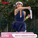 威爾勝（Wilson）官方夏季女士WINNING彈力透氣后背鏤空運動(dòng)網(wǎng)球修身連衣裙 海軍藍-WW00481411DBC 模特背面鏤空處橫條為內衣搭配 S /165/84A