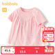 巴拉巴拉寶寶短袖t恤嬰兒女童上衣夏裝甜美時(shí)尚可愛(ài)洋氣 粉紅60076 100cm