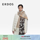 ERDOS 25秋冬粗紡羊絨雙層起毛漸變提花女圍巾披肩 沙米 175cmX45cm