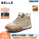 百麗（Belle）舒適運動(dòng)風(fēng)高幫鞋女新款商場(chǎng)同款厚底增高百搭休閑鞋E5W1DDD5 杏色-厚絨 38 (240mm)