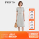 PORTS寶姿女裝春夏新款淺灰色簡(jiǎn)約側邊褶裥收腰短袖連衣裙 淺灰色 M (6)