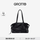 GROTTO個(gè)樂(lè )26年新款黑石托特包羊皮大容量短途差旅時(shí)尚行李收納袋 經(jīng)典黑L