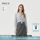 PRICH時(shí)尚簡(jiǎn)約優(yōu)雅飄帶V領(lǐng)長(cháng)袖襯衫冬季新款氣質(zhì)光澤感襯衣女 16淺灰色8931M S 160