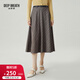 深呼吸DEEP BREATH女裝復古格紋英倫風(fēng)高腰半身裙（附腰帶）A200160 灰格 L (4碼)