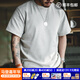 馬登工裝華夫格重磅t恤男美式復古老錢(qián)風(fēng)正肩半袖衫男款夏季男士短袖 灰色 【易打理/抗皺t恤/衣服男裝夏季/上衣】 M (170) 【順豐24h速發(fā)】