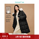 茵曼（INMAN）2025冬季女裝新款高充絨量白鴨絨連帽毛領(lǐng)羽絨服長(cháng)款外套大衣上衣 午夜黑 M