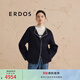 ERDOS 寬松廓形外套簡(jiǎn)約優(yōu)雅時(shí)尚羊絨雙面毛呢女毛呢短外套 水墨藍 M 165/84A
