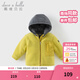 戴維貝拉（DAVE＆BELLA）女寶寶外套休閑男童棉服搖粒絨兒童連帽上衣冬季新款小童外衣童裝 芥末黃【現貨】 120 cm（建議身高110-120cm）
