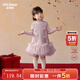歐姆熊女童秋冬款連衣裙2025新款寶寶周歲生日冬季洋氣兒童冬裝公主裙子 紫色 120 120cm