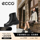 愛(ài)步（ECCO）靴子女 黑色厚底增高中筒套筒牛皮女靴 蹤跡220743 黑色22074301001 38