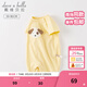 戴維貝拉（DAVE＆BELLA）夏天薄款嬰兒衣服新生兒夏季短袖連體衣嬰幼兒包屁衣寶寶空調服裝 淺黃色DB2235928 90cm （建議身高80-90cm）