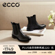 愛(ài)步（ECCO）靴子女 時(shí)尚潮流百搭冬季切爾西女靴牛皮粗跟短靴女 型塑266503 黑色26650301001 37