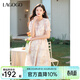 LAGOGO荷葉邊多巴胺暈染連衣裙女拉谷谷2025年春夏新款印花裙子 混色 S