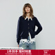 初語(yǔ)針織衫女2025冬季新款玫紅色小動(dòng)物刺繡軟糯包芯紗小開(kāi)衫外套 藏青色 S