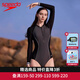 速比濤（Speedo）泳衣女長(cháng)袖防曬抗氯速干泡溫泉泳裝海邊沖浪遮肚顯瘦連體游泳衣 黑色/碳灰 S (32) 身高160/體重45-50kg
