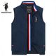 拉爾倫保羅美國保羅立領(lǐng)馬甲男士春秋無(wú)袖背心馬標刺繡坎肩外套商務(wù)休閑馬甲 7709藍色  薄款 2XL 145-160斤