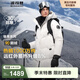 波司登（BOSIDENG）極寒羽絨服鵝絨男女情侶款中長(cháng)款連帽戶(hù)外商場(chǎng)同款外套 灰白水墨迷彩9N12 L 170/92A 體重約130-150斤