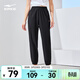 鴻星爾克運動(dòng)褲女夏季透氣彈力跑步健身女子長(cháng)褲女士九分褲休閑褲子 正黑-彈力速干 2XL