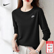 耐克（NIKE）T恤女士 2026春季新款全棉親膚舒適百搭長(cháng)袖上衣跑步運動(dòng)日常內搭 HF0781-010/曬圖退5 L (165/88A)