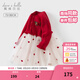 戴維貝拉（DAVE＆BELLA）女寶寶針織網(wǎng)紗裙兒童毛衣連衣裙洋氣女寶寶童裙春裝新年小童裙子 紅色【現貨】 80 cm（建議身高73-80cm）