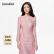 珂萊蒂爾秋季新款法式優(yōu)雅香風(fēng)氣質(zhì)修身柔軟連衣裙A字裙子 淡紅色 XL