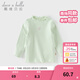 戴維貝拉（DAVE＆BELLA）小童抗菌防螨長(cháng)袖上衣女寶寶春裝新款t恤休閑兒童衣服女童打底衫 青檸綠【現貨】 120 cm（建議身高110-120cm）