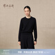 鄂爾多斯1980純羊絨圓領(lǐng)簡(jiǎn)約純色針織衫女裝休閑舒適羊絨衫秋冬 純黑 L 165/88A