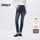 ONLY2025秋季新款復古磨白高腰修身九分鉛筆褲牛仔褲女|125132022 J35 510洗水牛仔藍 S S標準褲長(cháng)