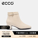 愛(ài)步（ECCO）靴子女 冬季切爾西靴羊皮中跟厚底方頭女靴 型塑290983 石灰色29098301378 39