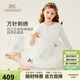英氏（YEEHOO）女童連衣裙兒童公主裙中大童裝晚禮服刺繡宴會(huì )裙子春 白色 150
