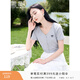 香影灰色v領(lǐng)短袖t恤女2026夏季新款甜美顯瘦ins風(fēng)蝴蝶結正肩上衣 灰色 M