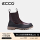 愛(ài)步（ECCO）女靴 女士百搭厚底增高切爾西靴牛皮靴子 革新214793 黑色/可可棕21479355275 36