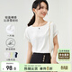 尚都比拉拼接短袖雪紡衫女顯瘦遮肚子上衣夏季女裝薄款休閑T恤 白色 L