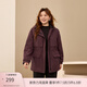 纖莉秀【都市獵人】巴恩風(fēng)防水防污保暖派克服棉服大碼胖mm冬裝款4238 暗紫紅 XL