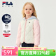 FILA斐樂(lè )兒童童裝棉羽2025年冬季女童小童輕薄運動(dòng)連帽羽絨服 云白色-WT 130