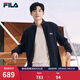 FILA斐樂(lè )官方男子針織休閑拉鏈外套上衣秋冬立領(lǐng)商務(wù)男裝通勤夾克衫 傳奇藍-NV L 175/96A