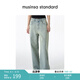 MUSINSA STANDARD韓國春季女士復古時(shí)尚高腰寬松直筒牛仔長(cháng)褲 藍色(WY) 25 （偏大一碼）