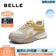 百麗（Belle）靚麗撞色阿甘鞋女商場(chǎng)同款舒適透氣休閑鞋E3B1DCM5 米色/黃 36 (230mm)