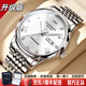 冠琴（GUANQIN）男士手表機械表 全自動(dòng)手表男款 多功能雙日歷商務(wù)夜光防水男表 升級加強版/精鋼白面/99%客戶(hù)選擇
