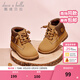 戴維貝拉（DAVE＆BELLA）加絨保暖男鞋女童休閑鞋兒童馬丁靴秋冬新款寶寶童鞋洋氣小童鞋子 棕色【現貨】 27碼