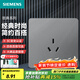 西門(mén)子（SIEMENS）開(kāi)關(guān)插座面板 10A強電墻壁洗衣機小功率三孔插座 致典系列銀灰色 三孔插座